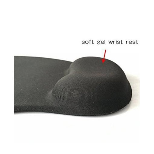 Mouse Pad With Gel Wrist Support - Black