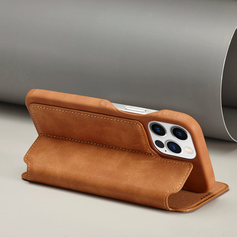 Leather Flip Wallet Magnetic Cover For iPhone 14 15 Pro Max 13 12